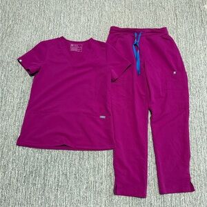 Figs Scrubs Set Raspberry Sorbet Color